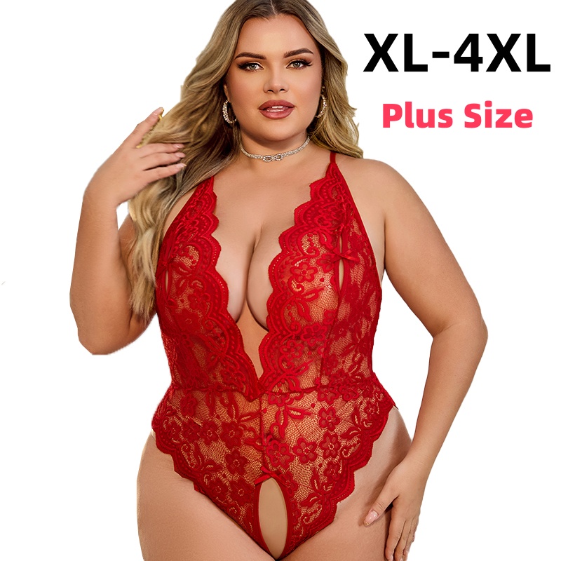 Baby Clothing In Summer - XL-4XL Crotchless kanten bodysuit sexy zomerlingerie