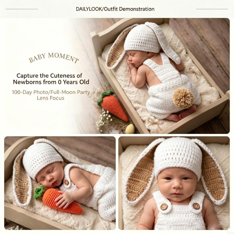 Baby Clothing Onesies - Gehaakte gebreide pasgeboren fotografie rekwisieten kleding