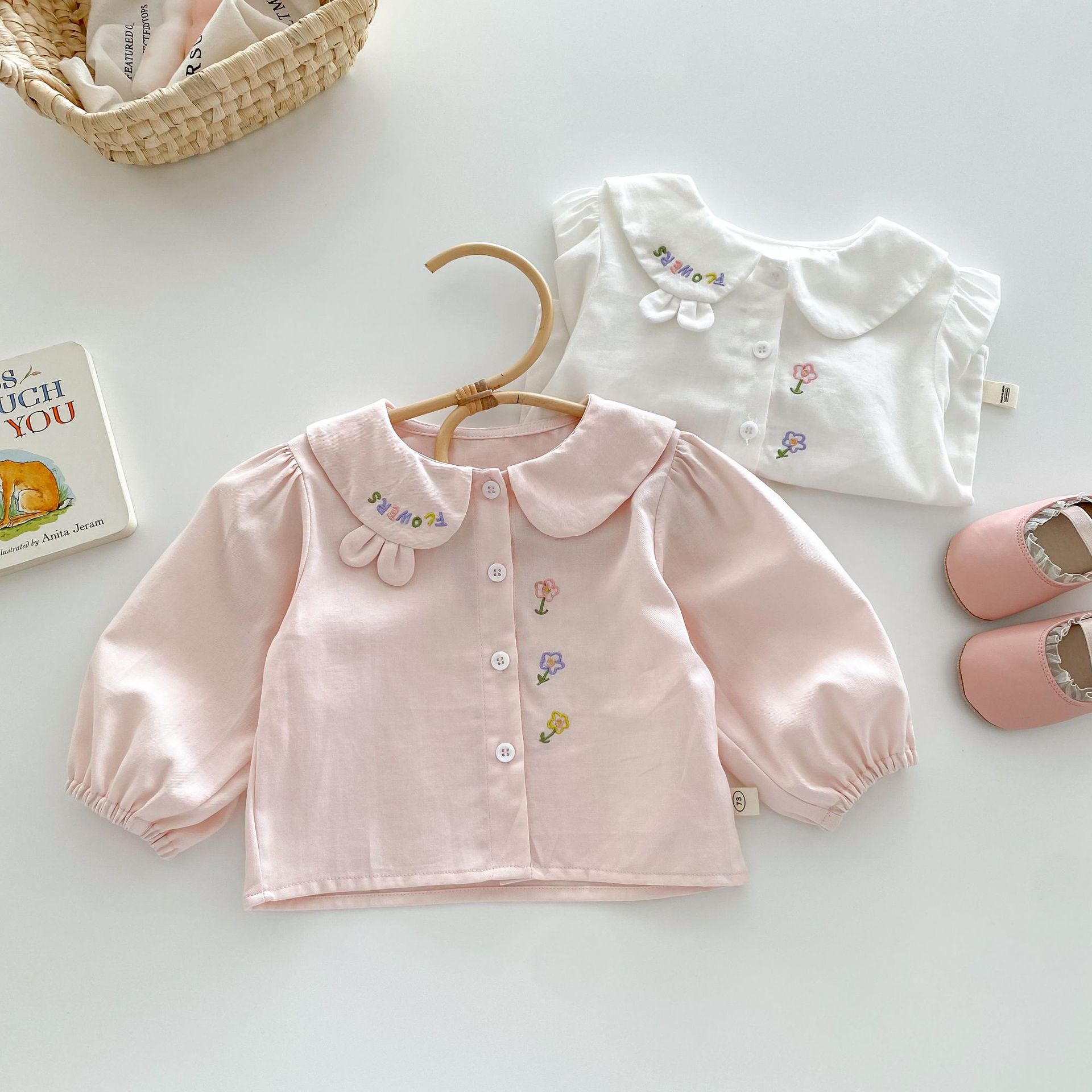 Baby Clothing Embroidery - Meisjesshirt 2026 Herfst en Winter Nieuwe