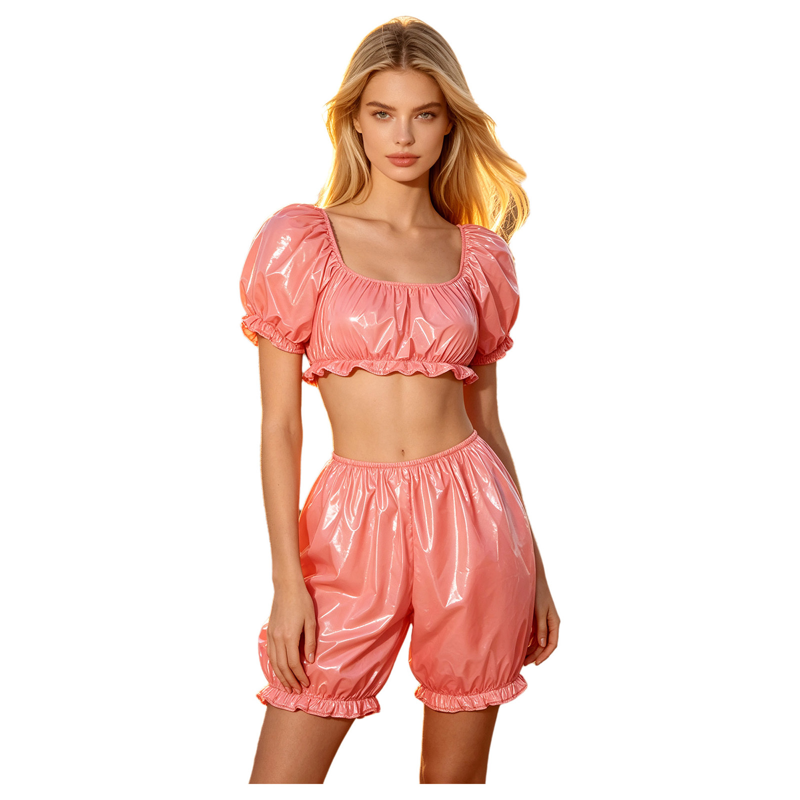 Summer Short Set - Vrouwen Verpleging Homewear Sets Waterdichte Vinyl